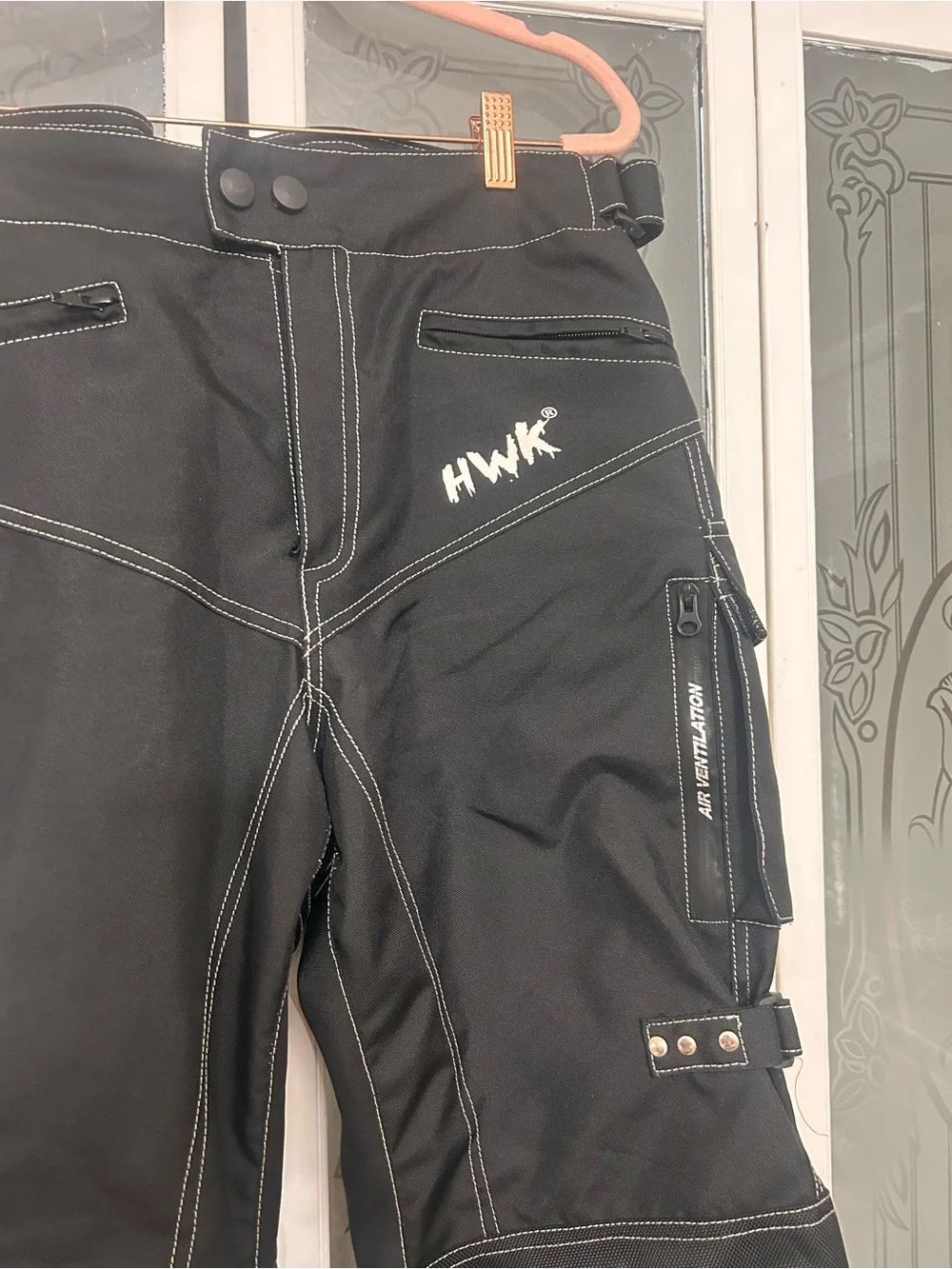NWOT HWK BLACK MOTORCYCLE/ MOTORSPORTS  PANTS XL INSEAM 34 MENS